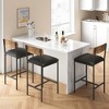 25.5" Bar Stools Set,  Upholstered Counter Height Bar Stools with Back and Footrest, Comfortable Bar Chairs - 3 of 4