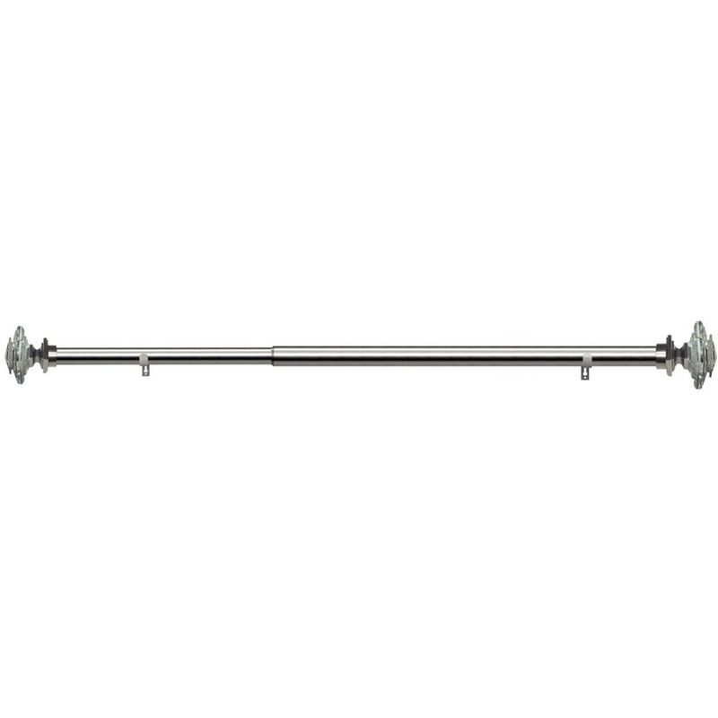 Linen Avenue Glass Square Single and Double Window Curtain Rod Set, 3 of 8