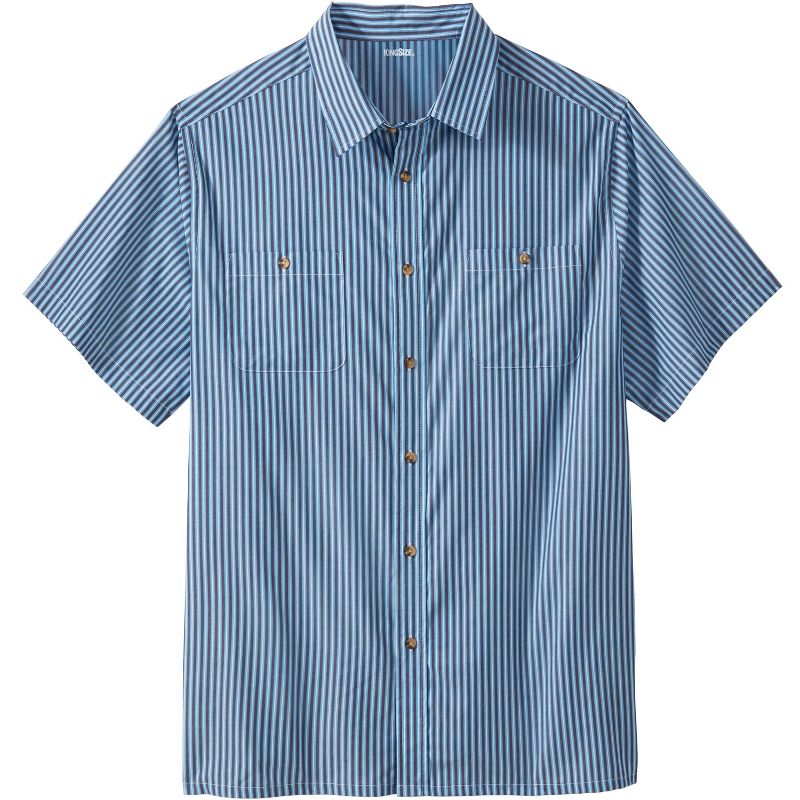 KingSize Men's Big & Tall Striped Short-Sleeve Sport Shirt, 1 of 2