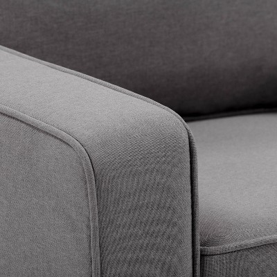 Cozy Nook 30" Gray Fabric and Wood Accent Armchair
