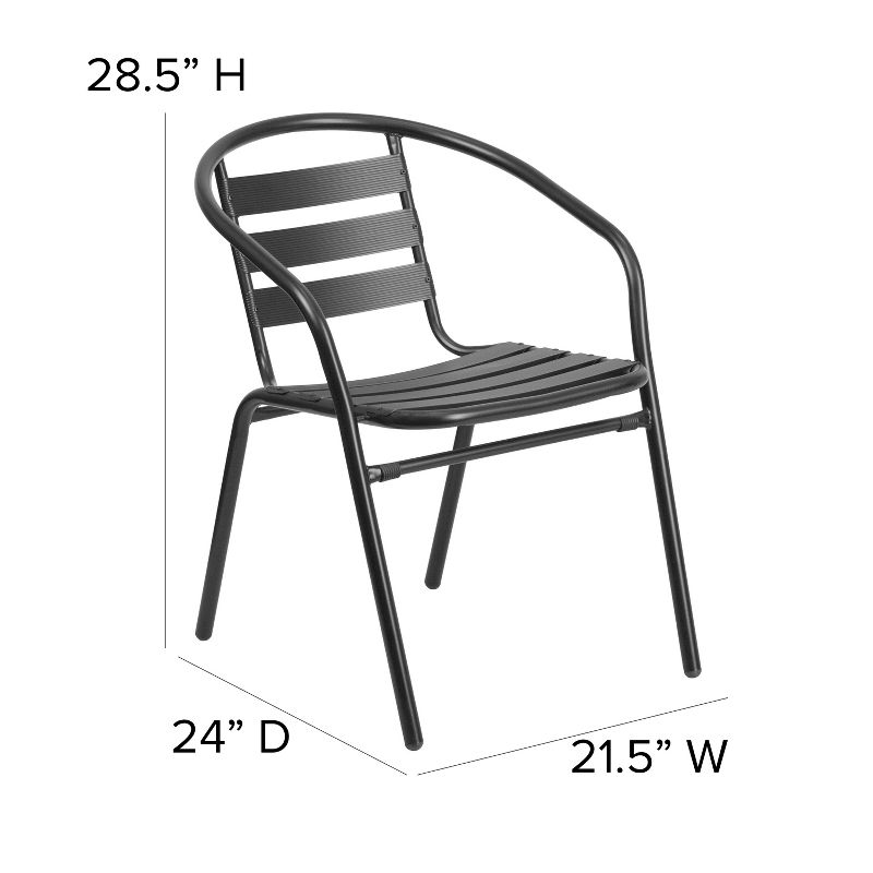 Flash Furniture Lila Metal Restaurant Stack Chair with Aluminum Slats, 5 of 14