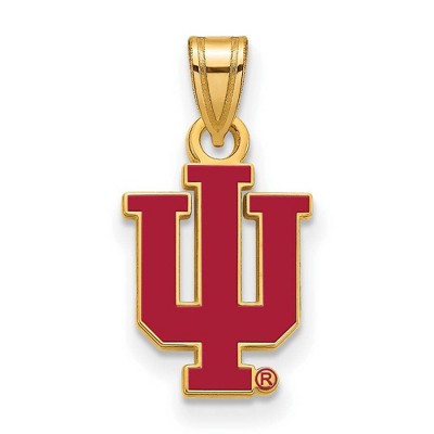 Black Bow Jewelry 14k Yellow Gold Plated Sterling Silver Indiana Hoosiers NCAA Small Pendant