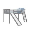 Max & Lily Twin Loft Bed with Slide, Solid Wood Loft Beds with Ladder for Kids - 2 of 4
