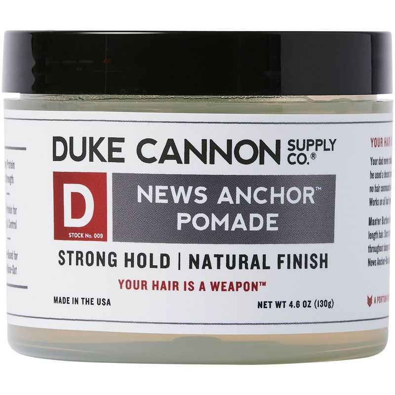 Duke Cannon News Anchor Pomade - Strong Hold, Low Shine Hair Styling Pomade for Men - 4.6 oz, 1 of 12