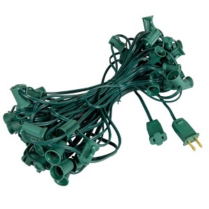 Novelty Lights 25 Feet C7/E12 Candelabra Base Christmas Stringer, Vintage Holiday Hanging Light String, 12" Spacing, SPT-1 20 Gauge Wire - 1 of 4