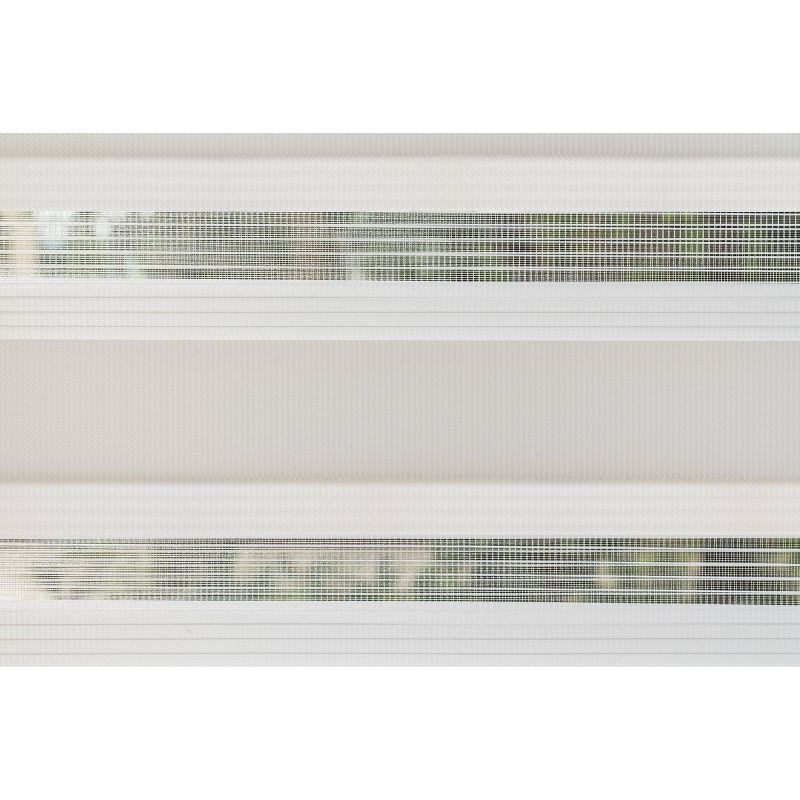 1pc Light Filtering Cordless Zebra Window Shade with Fabric Roller Valance White - Lumi Home Furnishings, 4 of 10