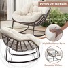MOONMISS Outdoor Rocking Chair, Patio Oversized Wicker Egg Rocking Chair,Indoor & Outdoor Comfy Rocker Chair with Thick Cushion - 4 of 4