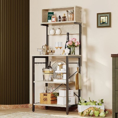 Bestier 5 Tier Microwave Stand, Coffee Bar Table with Storage for Small Space Kitchen