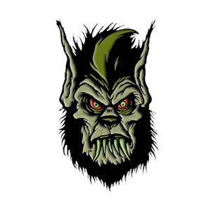 1 1/2" Toxictoons™ Werewolf Monster Face Full-Color Enamel Pin - 1 of 1