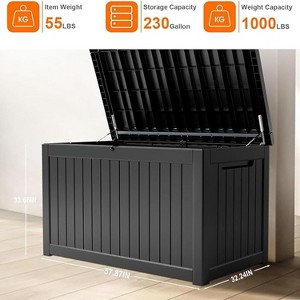 YARDGRACE large gallon resin deck box, lockable terrace indoor and outdoor storage box, waterproof storage box - 1 of 4
