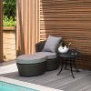 VINGLI 24” Cast Aluminum Outdoor Side Table, All Weather Round Patio Side Table End Table for Porch Backyard Balcony Outside (Black) - 2 of 4