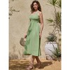 INSPIRE CHIC Women's V Neck Sleeveless A-line Backless Beach Sundress Midi Dress - 4 of 4