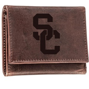 Evergreen NCAA USC Trojans Brown Leather Trifold Wallet Officially Licensed with Gift Box - 1 of 1