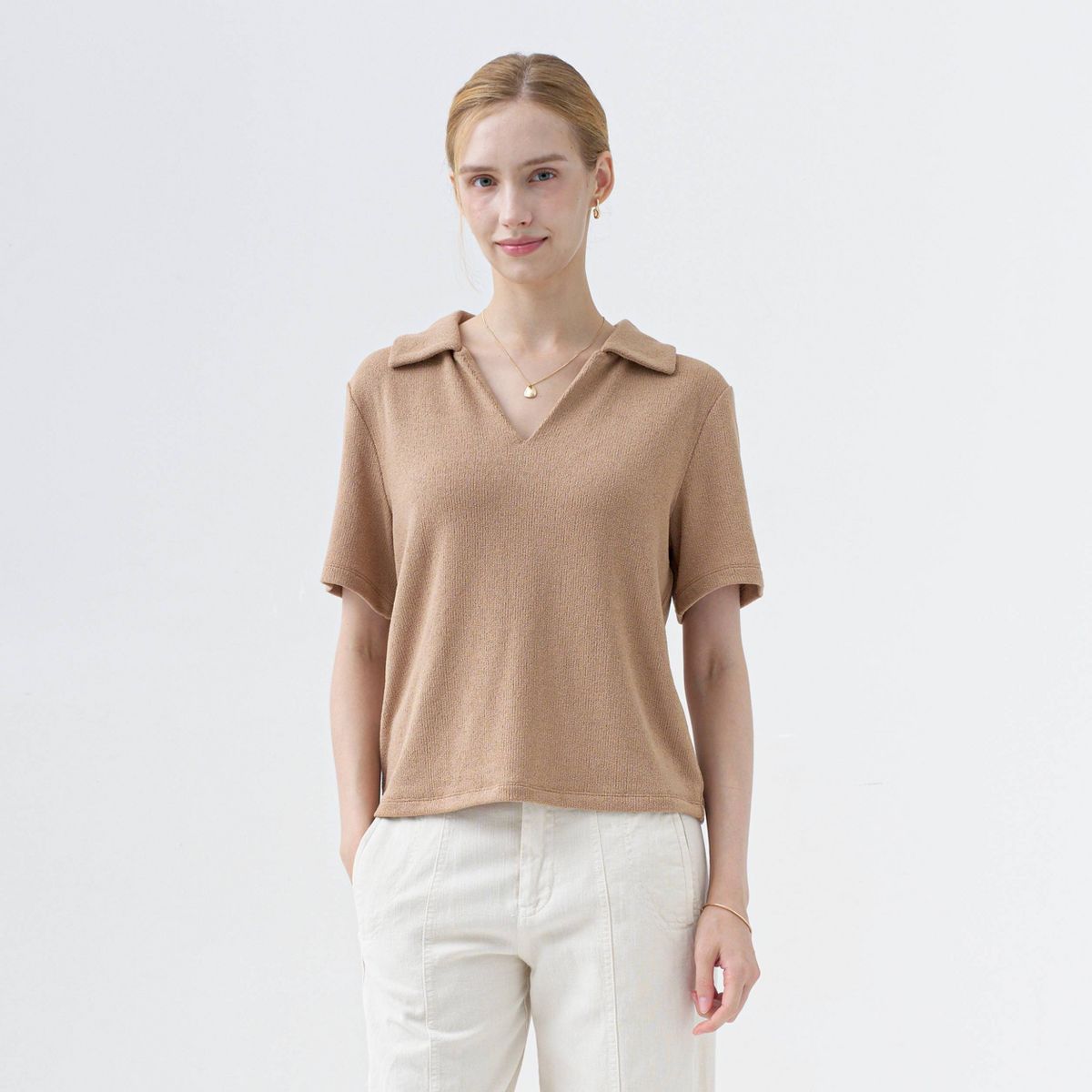 Women's Short Sleeve Polo Collar Top - A New Day™ - thumbnail 6