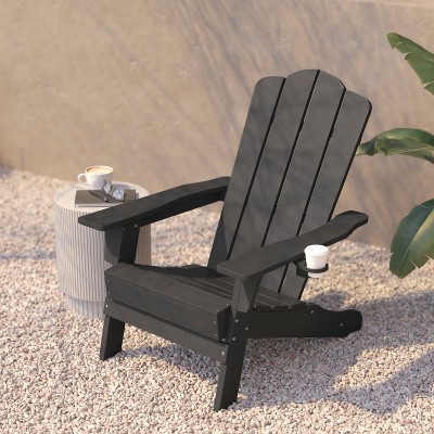 Gray High-Density Polyethylene Adirondack Chair with Armrests