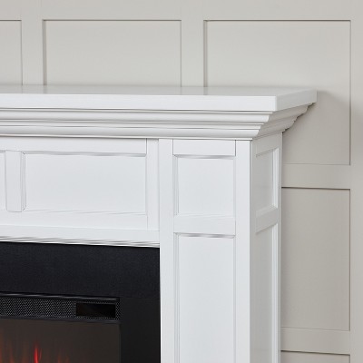 Alcott 75" White Electric Fireplace with Mantel