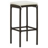 vidaXL Bar Stools with Cushions 4 pcs Brown Poly Rattan - 2 of 4