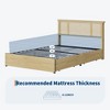 Bed Frame with Natural Rattan Headboard, Metal Platform and Strong Wooden Slats Support, No Box Spring Needed - 3 of 4