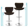 Elama 2 Piece Adjustable Faux Leather Bar Stool Set - 3 of 4