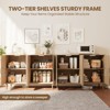 4-Door Rattan Sideboard - Coffee Bar w/Power Outlet & Adjustable Shelves for Kitchen/Dining Room - 4 of 4
