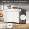Rolling Kitchen Island With Drop Leaf Breakfast Bar, Mobile Kitchen Island With 2 Drawers, Towel & Spice Rack, Hidden Handle - 2 of 4