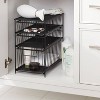 3 Drawer Organizer Black Metal with Natural Wood - Brightroom™