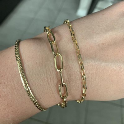 Paperclip Chain Bracelet Set 3pc - A New Day™ Gold
