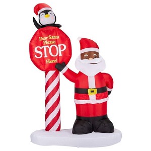 Karl Home 8.2FT Lighted Santa with Road Sign Christmas Inflatable Decoration - 1 of 4