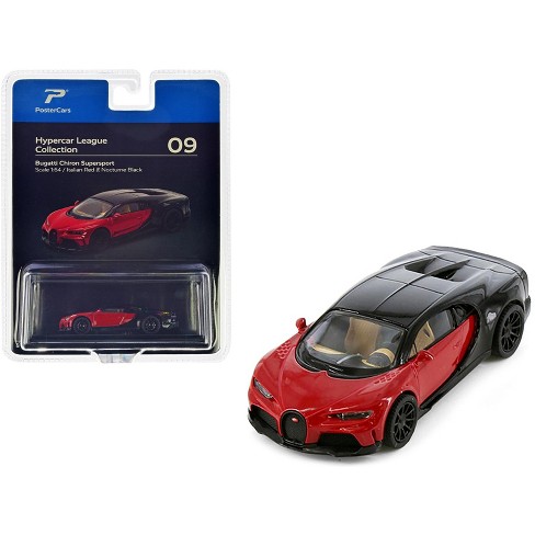 Bugatti Chiron Supersport Italian Red and Nocturne Black "Hypercar League Collection" 1/64 Diecast Model Car by PosterCars - image 1 of 3