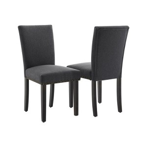 Modern Dining Chairs Set of 2, Upholstered Fabric Kitchen Chairs with Nailhead Trim, Comfortable Dining Chairs for Small Space Apartment, Home - 1 of 4