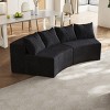 KWPZQEB Curved Sectional Sofa, Symmetrical Modular Semi Circular Sofa with Pillows, Corduroy Corner Sofa for Living Room, No Assembly Needed - 2 of 4