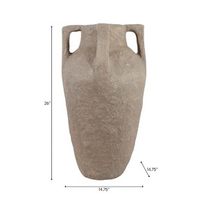 Rustic Handcrafted Boho Ceramic Vase with Handles - Perfect Home Accent for Living Room Decor, Bedroom, Office, and Room Display - 1 of 4