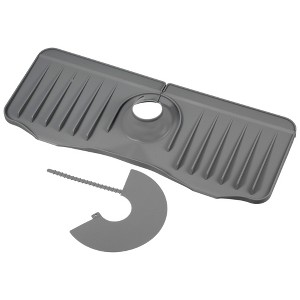 Unique Bargains Kitchen Silicone Faucet Drain Pad 14.57"x5.71" 1 Set - 1 of 4