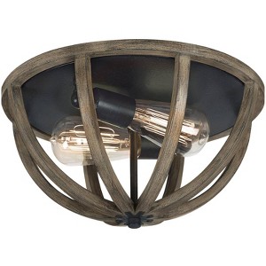 Generation Lighting Allier 13" Wide Weathered Oak Wood Ceiling Light - 1 of 3