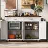 Rolling Kitchen Island, with Spice Rack, Towel Rack, Open Side Racks, Power Outlet and Storage Drawers, Multiple Design Styles and Color Combinations - 3 of 4