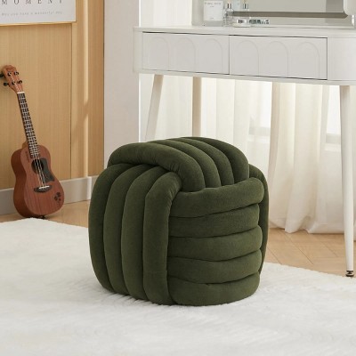 Modern Chenille Fabric Vanity Stool,Square Ottoman,Ottoman Upholstered,Ottoman Footstool,Shoe Changing Bench-Cuddlewood