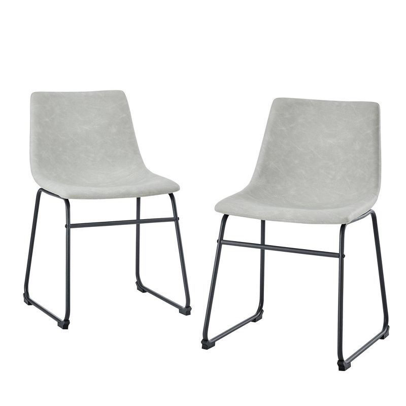 Set of 2 Laslo Modern Upholstered Faux Leather Dining Chairs - Saracina Home, 6 of 12