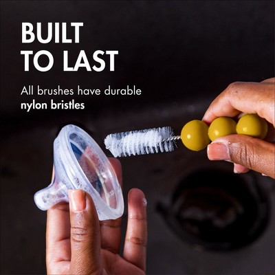 Modern Minimalist Baby Bottle Cleaning Brush Set with Nylon Bristles
