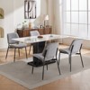 Dining Chairs Set of 2 Modern Retro Linen Chair with Bentwood Back Upholstered Seat Metal Legs Adjustable Foot for Kitchen Dining Room Chairs - 3 of 4