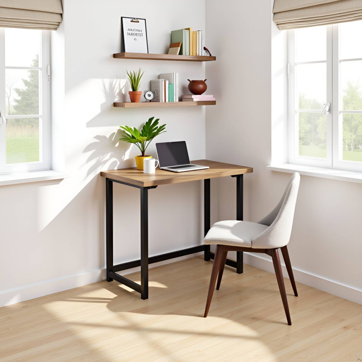 Pomona Metal and Solid Wood Desk - Alaterre Furniture - thumbnail 8