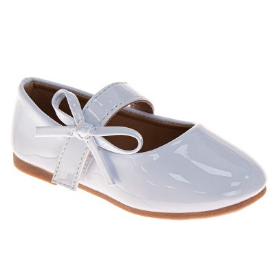 Kensie Girl Ballet Flats  Girls Bow Dress Shoes with Classic Slip-On Style  (Toddler), White Patent, Size: 8 : Target