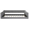 CAVINAS Twin/Full Size Pine Wood Velvet Upholstered Daybed Bed Frame with Side Storage pocket,No Box Spring Needed - 4 of 4
