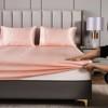 Satin Comforter Set Bed in a Bag – 7-Piece Luxury Pom Pom Bedding with Sheets & Pillowcases, Soft Silky All-Season Quilt - 2 of 4