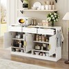 GDFStudio Eric 59.1" Farmhouse Sideboard with Drawers and Adjustable Shelf & Open Compartments - 2 of 4