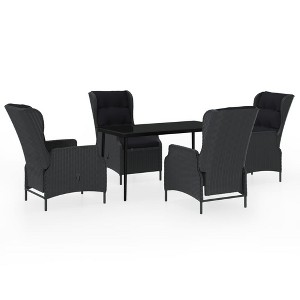 vidaXL Patio Dining Set Outdoor Dining Set Table and Chair Set for Garden - Dark Gray 5 Piece 55.1" Table Length 4 Chairs - 1 of 4