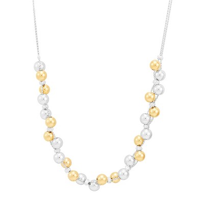 Silpada 'Dimming Lights' Sterling Silver with 14K Yellow Gold Plating and Hematite Necklace, 18" + 2"