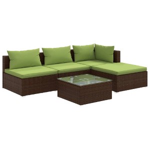 vidaXL Garden Lounge Set Brown - 1 of 4