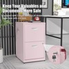 ZACHVO 18 Inch Deep 2 Drawer Pink Metal Filing Cabinet for Letter-Size with Lock, Home Office Storage - 3 of 4