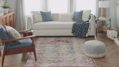 Multicolor Synthetic Rectangular 4' x 6' Traditional Area Rug