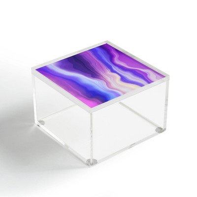 Marta Barragan Camarasa Lilac luminous strokes 4" x 4" Acrylic Box - Deny Designs